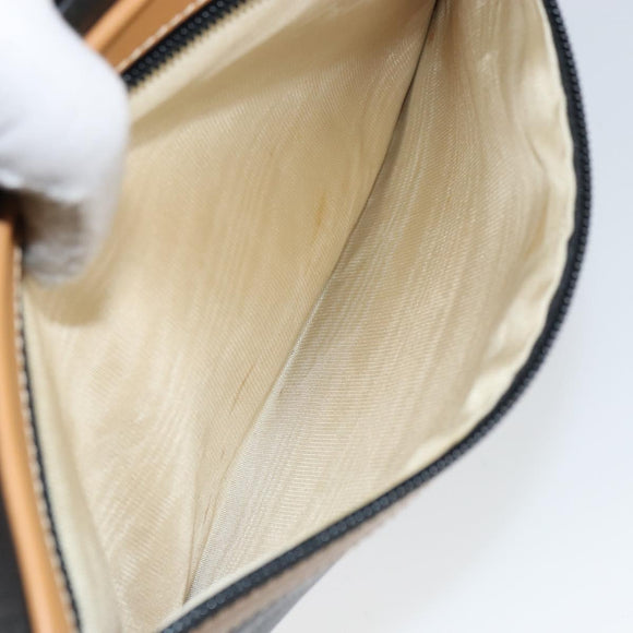 GUCCI Clutch Bag Leather Black Gold Auth 162110