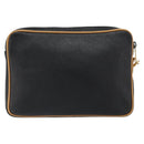 GUCCI Clutch Bag Leather Black Gold Auth 162110-2