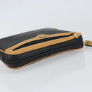 GUCCI Clutch Bag Leather Black Gold Auth 162110-5