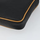 GUCCI Clutch Bag Leather Black Gold Auth 162110-7