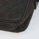 GUCCI GG Canvas Shoulder Bag Black Silver 101680 Auth 162111-10
