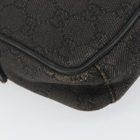 GUCCI GG Canvas Shoulder Bag Black Silver 101680 Auth 162111