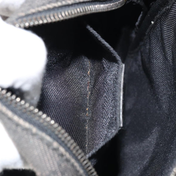 GUCCI GG Canvas Shoulder Bag Black Silver 101680 Auth 162111