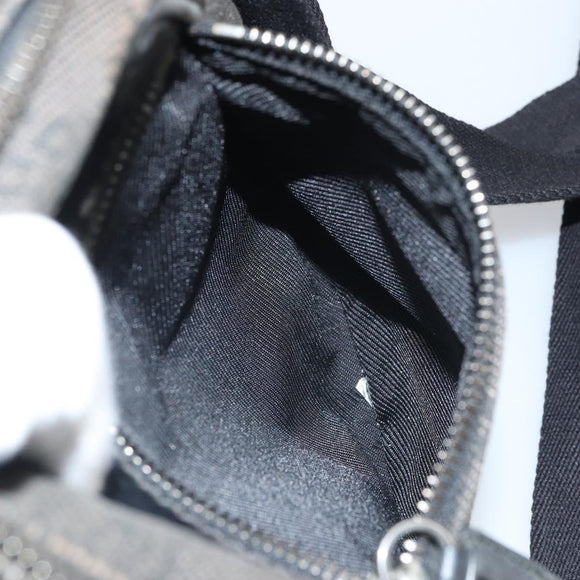 GUCCI GG Canvas Shoulder Bag Black Silver 101680 Auth 162111