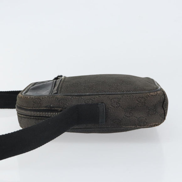 GUCCI GG Canvas Shoulder Bag Black Silver 101680 Auth 162111