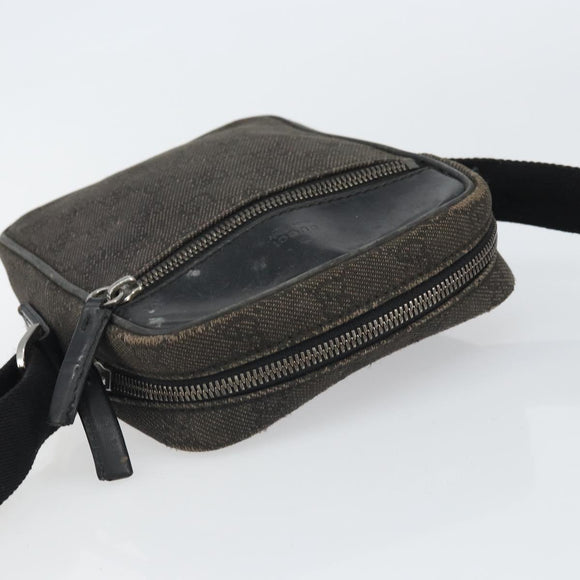 GUCCI GG Canvas Shoulder Bag Black Silver 101680 Auth 162111