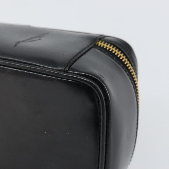 GUCCI Bamboo Vanity Hand Bag Leather Black Gold 032 1956 0151 Auth 162112