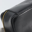 GUCCI Bamboo Vanity Hand Bag Leather Black Gold 032 1956 0151 Auth 162112-16