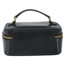 GUCCI Bamboo Vanity Hand Bag Leather Black Gold 032 1956 0151 Auth 162112-2