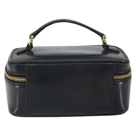 GUCCI Bamboo Vanity Hand Bag Leather Black Gold 032 1956 0151 Auth 162112 - 0