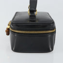 GUCCI Bamboo Vanity Hand Bag Leather Black Gold 032 1956 0151 Auth 162112-3