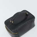 GUCCI Bamboo Vanity Hand Bag Leather Black Gold 032 1956 0151 Auth 162112-6