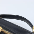 GUCCI Bamboo Vanity Hand Bag Leather Black Gold 032 1956 0151 Auth 162112-8