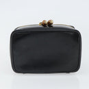 GUCCI Bamboo Vanity Hand Bag Leather Black Gold 032 1956 0151 Auth 162112-5