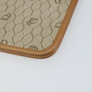 Christian Dior Honeycomb Canvas Clutch Bag PVC Beige Gold Auth 162115-15