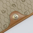 Christian Dior Honeycomb Canvas Clutch Bag PVC Beige Gold Auth 162115-17
