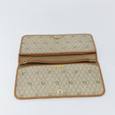 Christian Dior Honeycomb Canvas Clutch Bag PVC Beige Gold Auth 162115-8