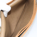 Christian Dior Honeycomb Canvas Clutch Bag PVC Beige Gold Auth 162115-11