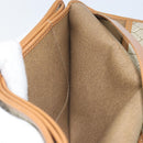 Christian Dior Honeycomb Canvas Clutch Bag PVC Beige Gold Auth 162115-19