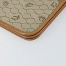 Christian Dior Honeycomb Canvas Clutch Bag PVC Beige Gold Auth 162115-14