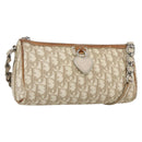 Christian Dior Trotter Canvas Shoulder Bag PVC Beige Silver Auth 162118-1