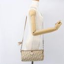 Christian Dior Trotter Canvas Shoulder Bag PVC Beige Silver Auth 162118-23