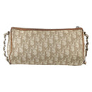 Christian Dior Trotter Canvas Shoulder Bag PVC Beige Silver Auth 162118-3