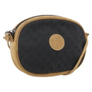 FENDI Zucchino Canvas Shoulder Bag Black Silver Auth 162122-1