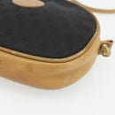FENDI Zucchino Canvas Shoulder Bag Black Silver Auth 162122-9