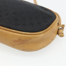 FENDI Zucchino Canvas Shoulder Bag Black Silver Auth 162122-15