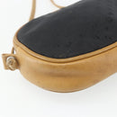 FENDI Zucchino Canvas Shoulder Bag Black Silver Auth 162122-16