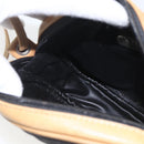 FENDI Zucchino Canvas Shoulder Bag Black Silver Auth 162122-18