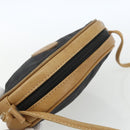 FENDI Zucchino Canvas Shoulder Bag Black Silver Auth 162122-6