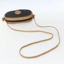 FENDI Zucchino Canvas Shoulder Bag Black Silver Auth 162122-7