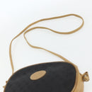 FENDI Zucchino Canvas Shoulder Bag Black Silver Auth 162122-8