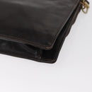 FENDI Shoulder Bag Leather Brown Gold Auth 162124-13