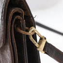 FENDI Shoulder Bag Leather Brown Gold Auth 162124-15