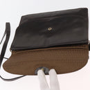 FENDI Shoulder Bag Leather Brown Gold Auth 162124-16
