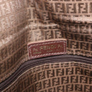 FENDI Shoulder Bag Leather Brown Gold Auth 162124-17
