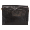 FENDI Shoulder Bag Leather Brown Gold Auth 162124-3
