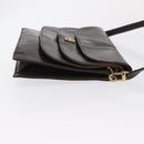 FENDI Shoulder Bag Leather Brown Gold Auth 162124-4