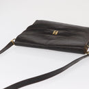 FENDI Shoulder Bag Leather Brown Gold Auth 162124-6