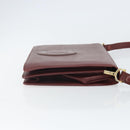 CARTIER Must Line Shoulder Bag Leather Bordeaux Gold Auth 162125-4