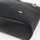 BALLY Chain Shoulder Bag Leather Navy Gold Auth 162126-9