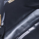 BALLY Chain Shoulder Bag Leather Navy Gold Auth 162126-11