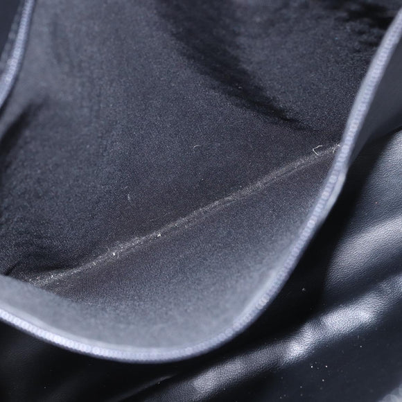 BALLY Chain Shoulder Bag Leather Navy Gold Auth 162126