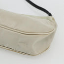 PRADA Shoulder Bag Nylon Beige Silver Auth 162128-9