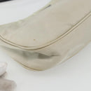 PRADA Shoulder Bag Nylon Beige Silver Auth 162128-14