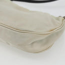 PRADA Shoulder Bag Nylon Beige Silver Auth 162128-15