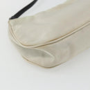 PRADA Shoulder Bag Nylon Beige Silver Auth 162128-16